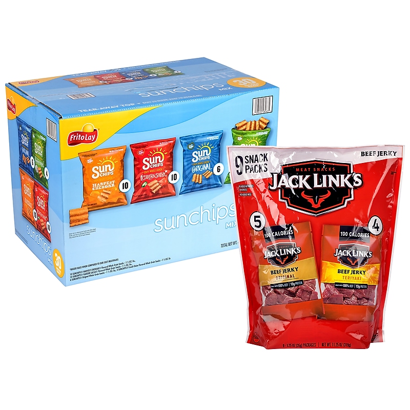 Sunchips Multigrain Chips Variety Pack & Jack Links Beef Jerky Variety Pack,  2/Pack (600-04175) image 1