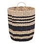 Household Essentials Cattail and Paper Pillar Basket with Integrated Handles, Natural/Black (HHML-6725)~#|#~CDBE0B81-0C39-45C7-A381081C6750E970_sc7