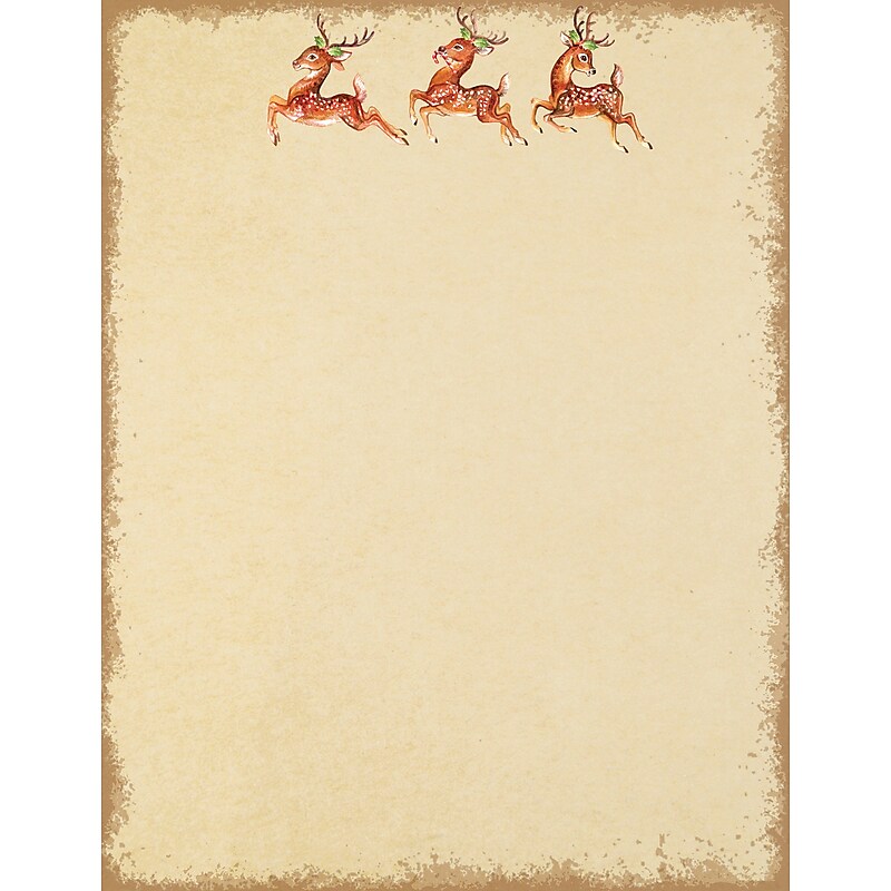 Great Papers! Holiday Stationery Letterhead Classic Reindeer, Multicolor, 50 sheets (2024036) image 1