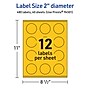 Avery Laser/Inkjet Round Multipurpose Labels, 2" Dia., Bright Yellow, 480/Pack (94501)~#|#~CDC956BC-C160-4EE9-86F35BEDAA30EF3D_sc7