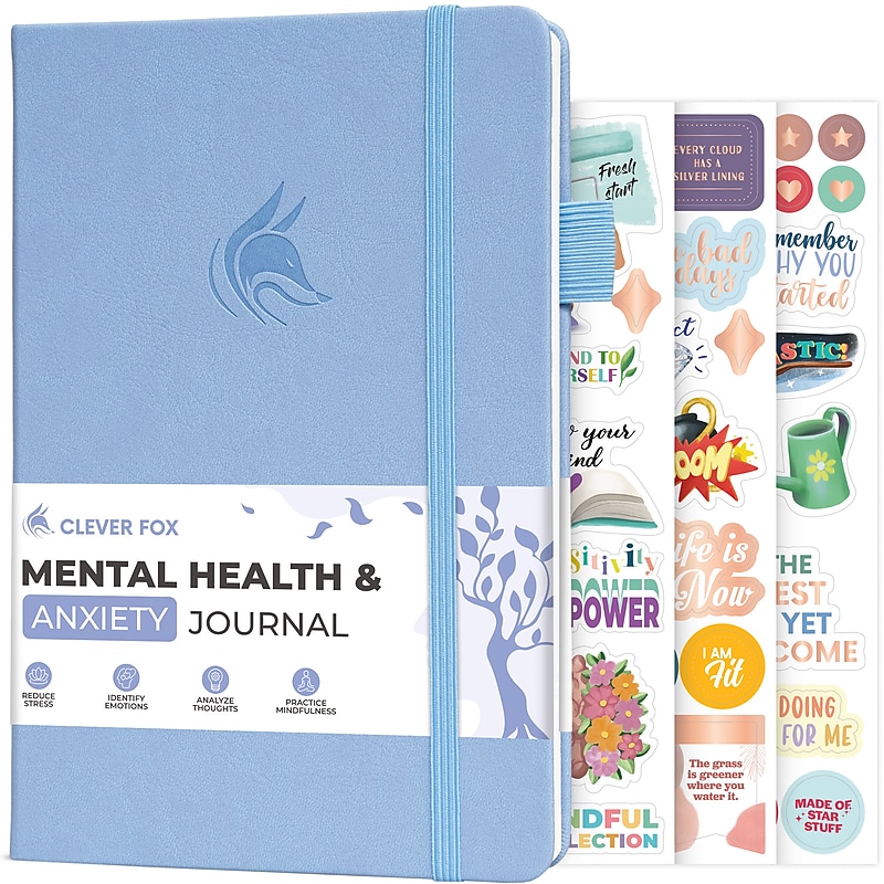 Clever Fox Mental Health & Anxiety Guided Journal, Perriwinkle (CF-MHJ-PRWNKL) image 1
