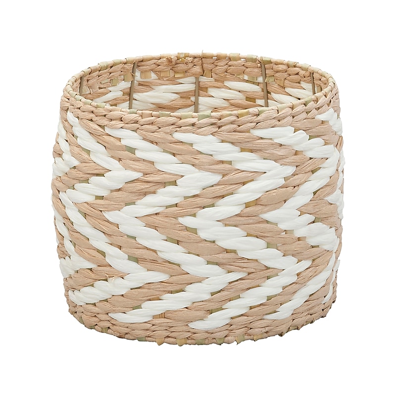Household Essentials Zee Cattail/Paper Storage Basket, Light Beige/White (ML-6760) image 1