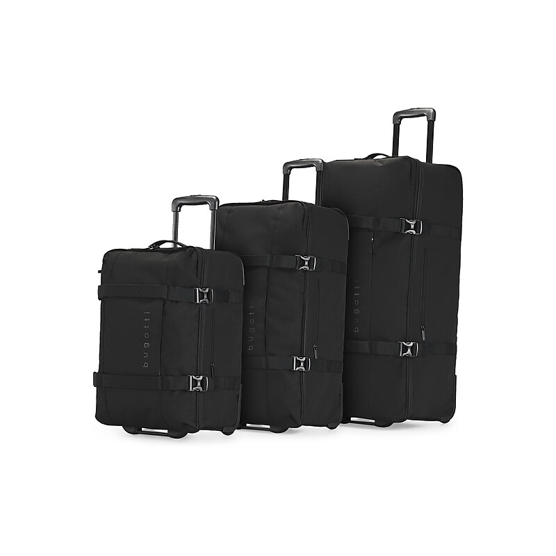 Bugatti Denver 3-Piece Polyester Telescoping Travel Duffel Set with Wheels, Black (DUFW9503XLBU-BLA) image 1