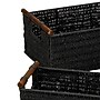 Household Essentials 3-Piece Decorative Woven Basket Set, Paper Rope/Wood/Metal, Black (HHML-7052)~#|#~CDDF7C74-D8FB-4200-9FE90DF533D7EB26_sc7