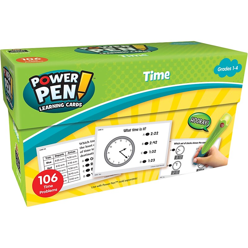 Teacher Created Resources Power Pen Time Flash Cards, 53/Pack (TCR6462) image 1