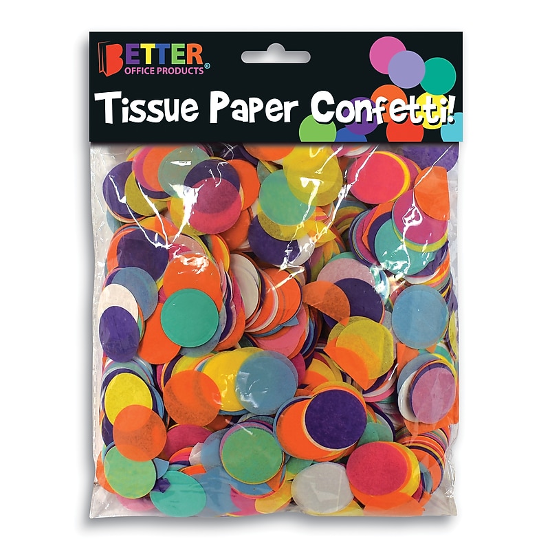 Better Office Products Tissue Paper Confetti, Multicolored (00660) image 1