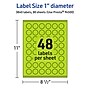 Avery Laser/Inkjet Multipurpose Circle Labels, 1" Dia., Bright Green, 3840/Box (94500)~#|#~CDF5340E-0B56-4C42-89F3B7A6826BD6F6_sc7