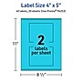Avery Rectangle Multipurpose Labels, 4" x 5", Bright Blue, 40/Pack (94253)~#|#~CDFC53BA-4BF0-475C-BA89AE80E9FF8DB8_sc7
