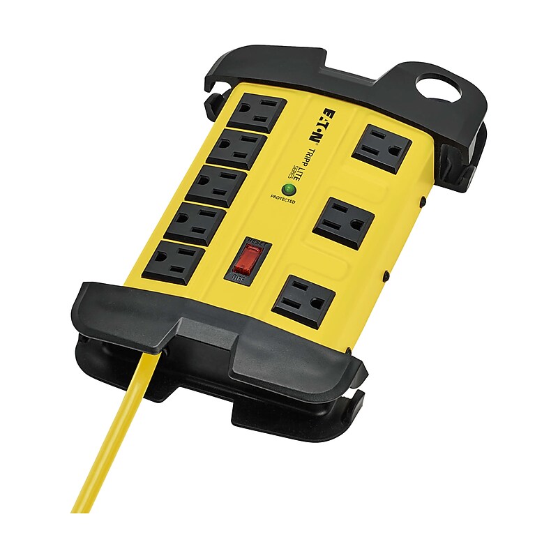Tripp Lite Protect It! 8-Outlet Surge Protector, 12’, 1500 Joules, Yellow (TRPTLM812SA) image 1