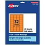 Avery Laser/Inkjet Multipurpose Rectangle Labels, 1.25" x 1.75", Bright Orange, 640/Pack (94226)~#|#~CE02A53D-422F-4FC4-A0826727C2E3AA61_sc7