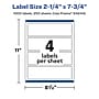 Avery Laser/Inkjet Rectangle Multipurpose Labels, 2.25" x 7.75", White, 1000 Labels/Box (94244)~#|#~CE0E21E1-E058-4184-A218C4E82C7661D1_sc7