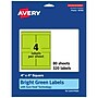 Avery Laser/Inkjet Multipurpose Square Labels, 4" x 4", Bright Green, 320/Box (94100)~#|#~CE114030-B8AC-4253-AAD1743E41CA5F59_sc7