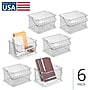 iDESIGN Medium Stackable Plastic Storage Bin, Clear, 6/Pack (29410M6)~#|#~CE191001-551C-4D5E-AD796A1F1BC6BD39_sc7