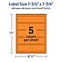 Avery Laser/Inkjet Multipurpose Rectangle Labels, 1.75" x 7.75", Bright Orange, 400/Box (94232)~#|#~CE1C9F73-D309-4AA8-888030724D520E90_sc7