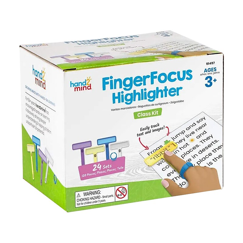 hand2mind FingerFocus Highlighters, Assorted Colors, 24/Set (91497) image 1