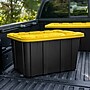 Sterilite 108 Quart Industrial Garage Tote with Snap-on Lid, Plastic, Yellow/Black, 6/Carton (50659Y06)~#|#~CE1DAD6C-FED1-452A-B174131B506B0801_sc7