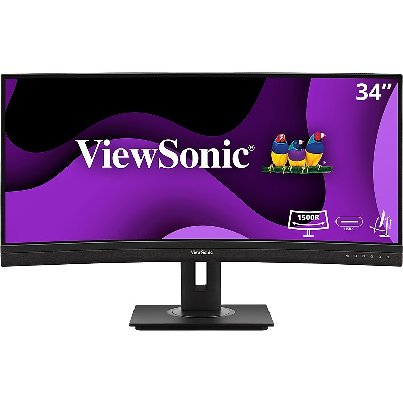 ViewSonic Ergonomic 34" Curved 100Hz LED Monitor, Black (VG3456C) image 1