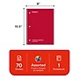 STAPLES 1‑Subject Notebook, 8” x 10.5”, Wide Ruled, 70 Sheets, Assorted Colors~#|#~CE25F2F2-9180-4328-9E35C03FBEAB06B6_sc7