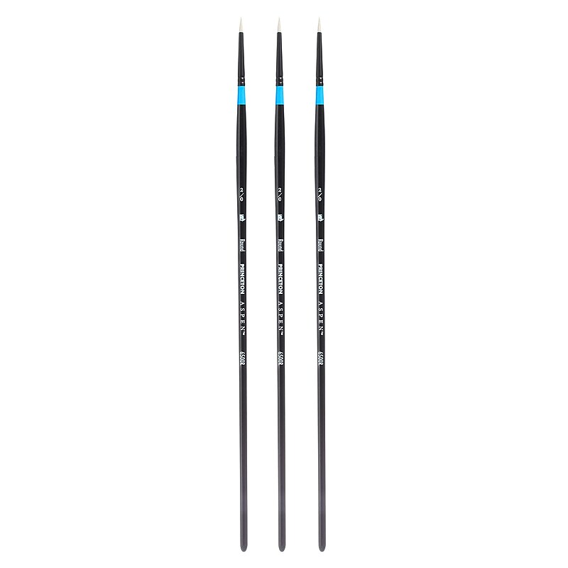 Princeton Aspen Long Handle Oil and Acrylic Synthetic Round Brush, 3/Pack (PBXP6500R20-3) image 1