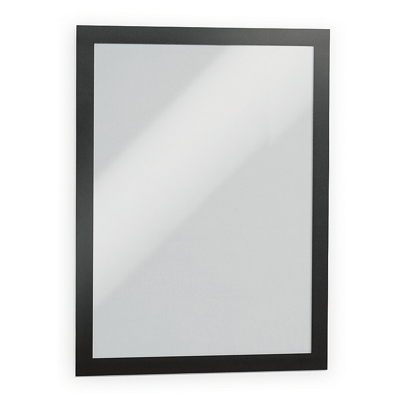 Durable DURAFRAME Document Holder, 8.5" x 11", Wall Mounted, Vertical/Horizontal, Bottom Loading, Black, 2/Pack (DUR-476801) image 1