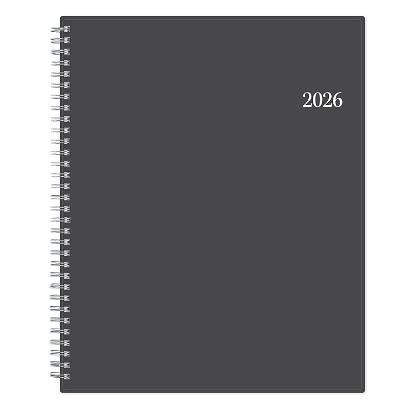 2026 Blue Sky Passages 8.5" x 11" Calendar Year Weekly & Monthly Planner, Plastic Cover, Gray (100009-26) image 1