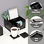 Mind Reader Desktop Organizer with 2 Coasters, 3 Compartments, Black (COASDORG-BLK)~#|#~CE304138-A3B2-4250-8AB60149AF03D23F_sc7