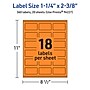 Avery Laser/Inkjet Multipurpose Rectangle Labels, 1-1/4" x 2-3/8", Bright Orange, 360/Pack (94227)~#|#~CE306D79-B497-422E-B798249AFB9FF9ED_sc7