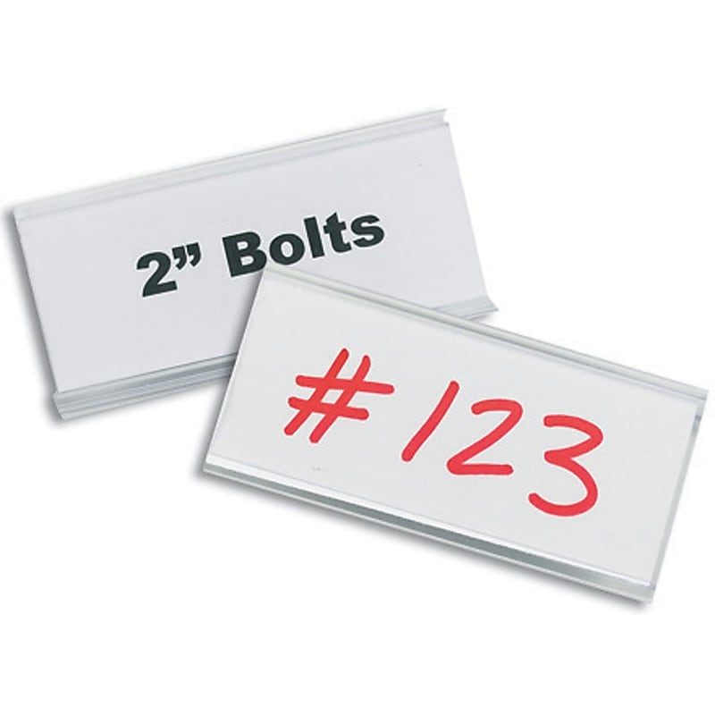 Wire-Rac Label Holders with Laser/Inkjet Labels, 1.32" x 6", Clear, 25 Label Holders/Carton (LH151) image 1