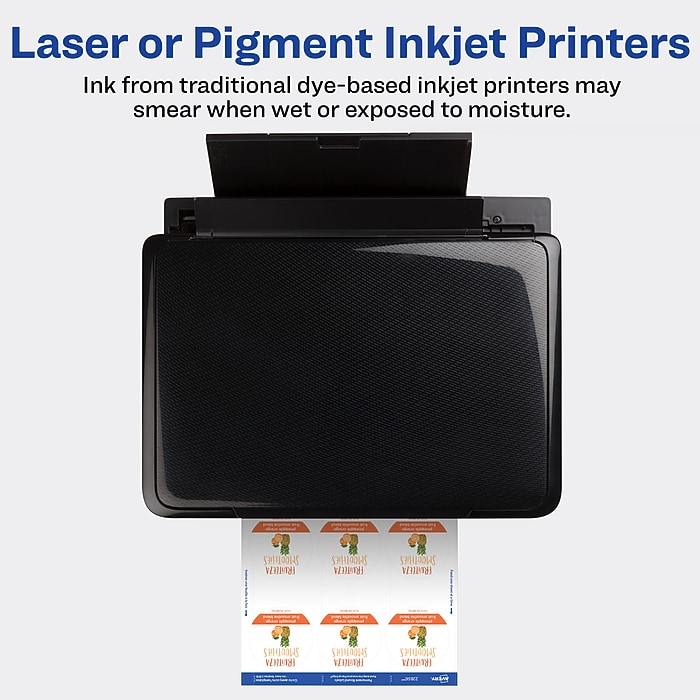 Avery Waterproof Laser/Inkjet Round Labels, 2 1/2