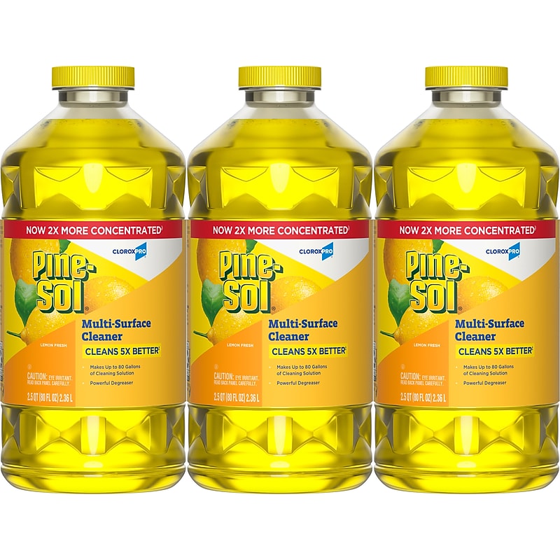 Pine-Sol Multi-Surface Cleaner/Degreaser, Lemon Fresh Scent, 80 Fl. Oz. 3/Carton (60607CT) image 1