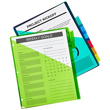 Avery Big Tab Insertable Plastic Dividers with Pockets, 8-Tab, Multicolor (11903)