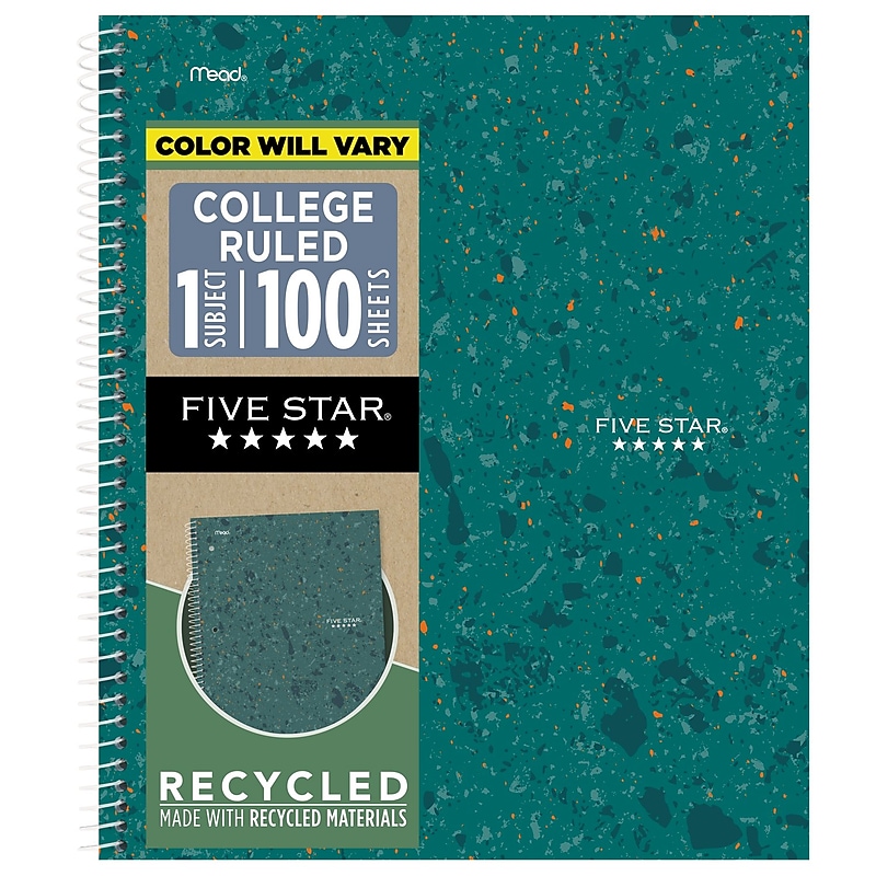 Five Star 1-Subject Composition Notebooks, 8.5" x 11", College Ruled, 100 Sheets, Color Chosen at Random (820477F) image 1