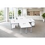 Boss Office Products Simple System 66"W L-Shaped Desk with File Pedestal, White, 4/Set (SGSD018-102-WT)~#|#~CE4131AE-1664-42D5-B38188A49B886DD1_sc7