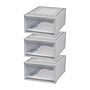 Iris 31 qt. Stackable Storage Drawer, Plastic, Gray/Clear, 3/Carton (170473CT)~#|#~CE419A0B-8C3C-4170-8043DD663DF2D7B1_sc7