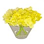 National Tree Company 8" Yellow Hydrangea Bouquet in Glass Vase (MT81-7HYD20GLYW)~#|#~CE419AED-B70F-408C-9D27009C43BD401A_sc7