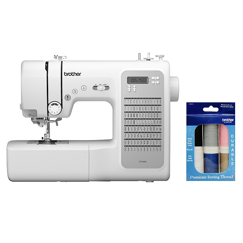 Brother Quilting Sewing Machine with 6-Piece Premium Sewing Thread Pack (CP100XSEW6-STP) image 1