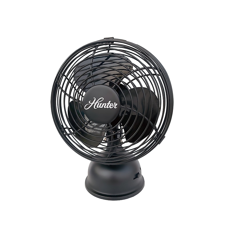 Hunter Retro 5-inch 1-Speed Oscillating Desk Fan, Matte Black (90514Z) image 1