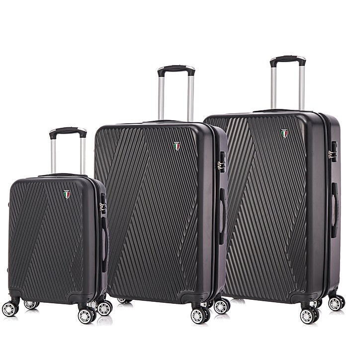 TUCCI COLPI 3-Piece Hardside Luggage Set with Spinner Wheels