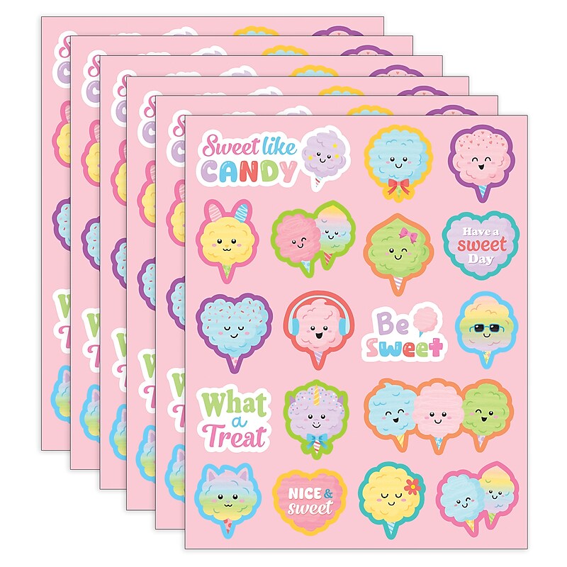 Teacher Created Resources Cotton Candy Smelly Stickers, Multicolored, 108/Pack, 6/Packs/Bundle (TCR9455-6) image 1