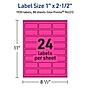 Avery Laser/Inkjet Rectangle Multipurpose Labels, 1" x 2.5", Neon Magenta, 1920/Box (94221)~#|#~CE4F07E1-7086-4ABE-BC79D1AC950B8FAB_sc7