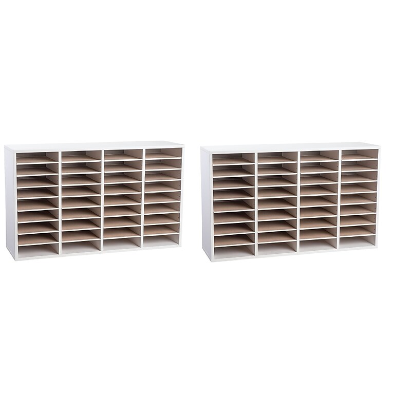 AdirOffice 500 Series 36-Compartment Literature Organizers, 39.3" x 11.8", White, 2/Pack (500-36-WHI-2PK) image 1