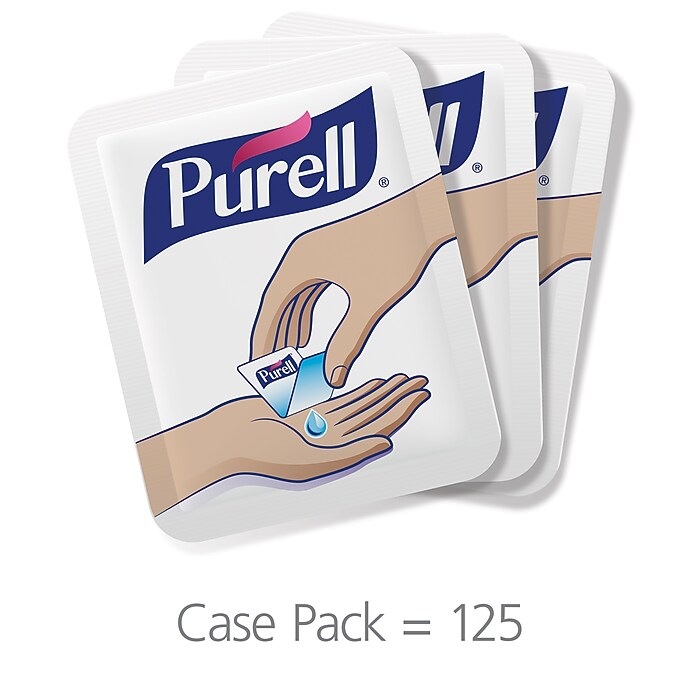 PURELL SINGLES Advanced 70% Alcohol Gel Hand Sanitizer, 125/Box