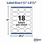 Avery Print-to-the-Edge Laser/Inkjet Oval Labels, 1 1/2" x 2 1/2", White, 450 Labels/Pack (22564)~#|#~CE54B064-9090-4078-BBEB3BCA8BC5E124_sc7