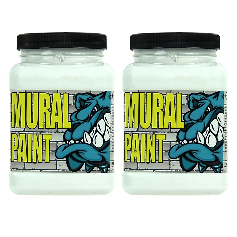 Chroma Acrylic Mural Paint, Polar (White), 16 oz., 2/Bundle (CRM2455-2) image 1
