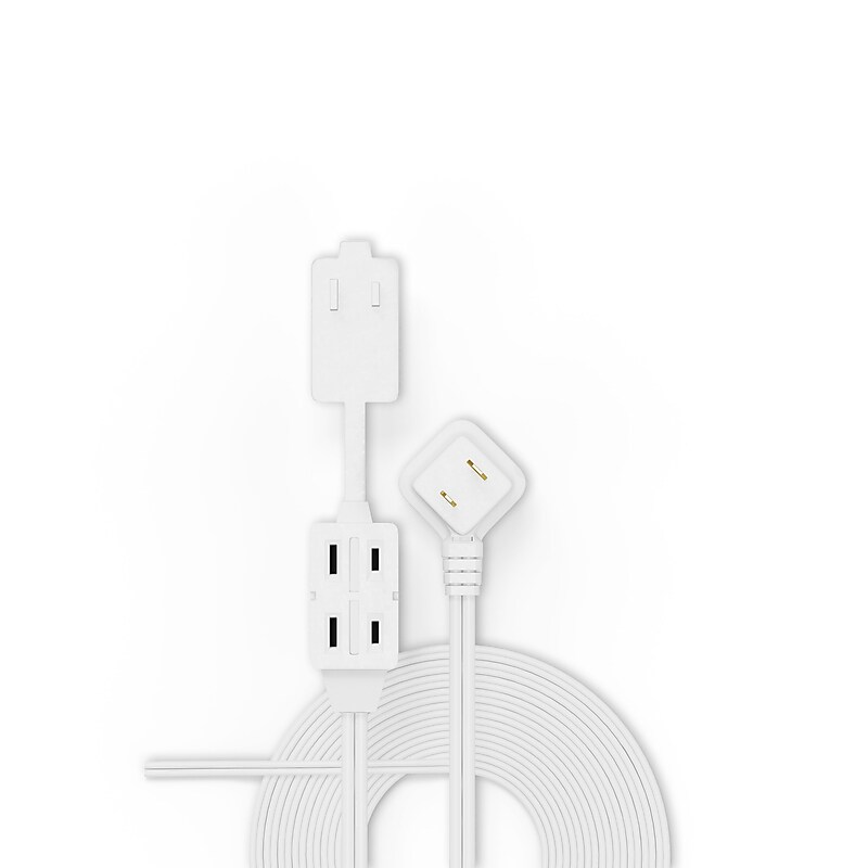 Staples 6' Extension Cord, 3-Outlet, White (22134) image 1
