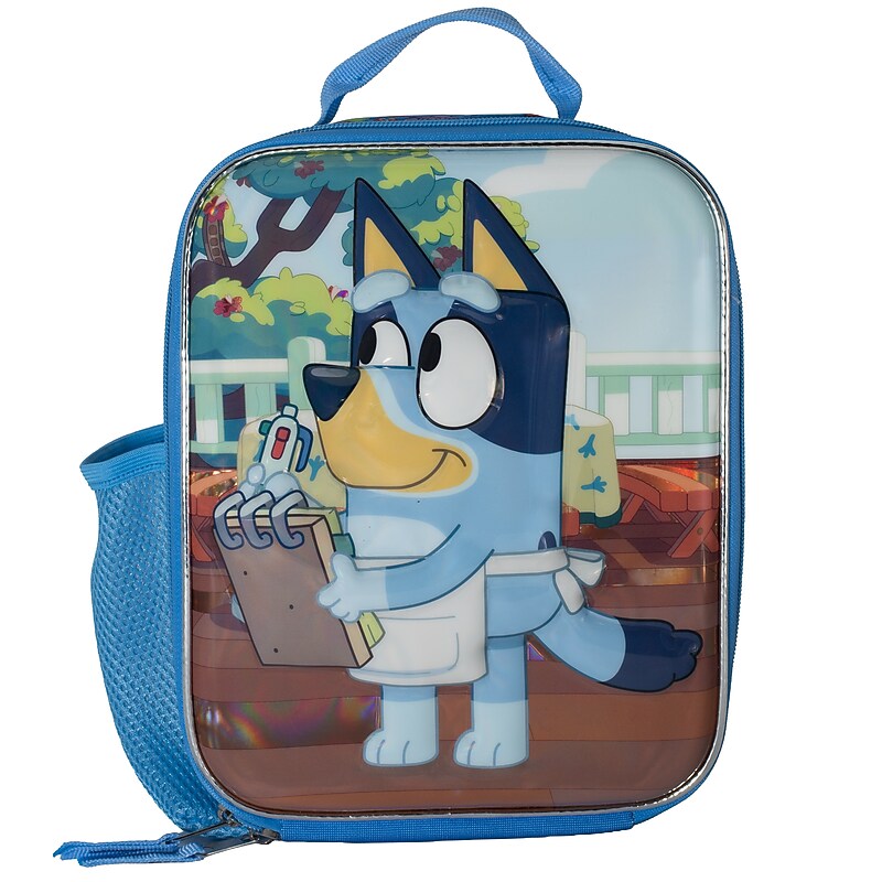 Accessory Innovations Playtime 3D Kids Bluey Polyester Insulated Lunch Bag, Blue (B25BY63158-ST) image 1