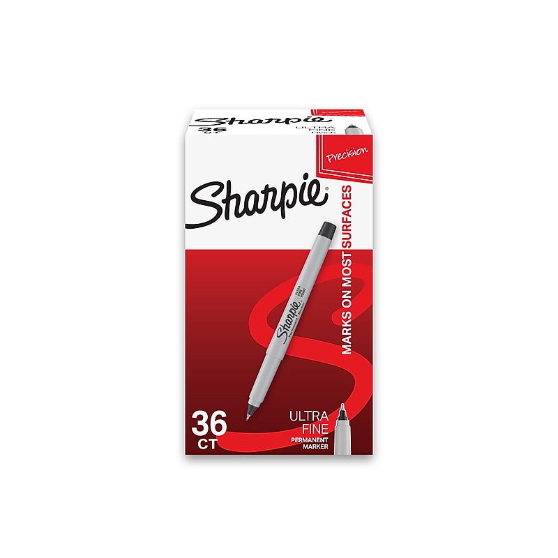 Sharpie Permanent Markers, Ultra Fine Tip, Black, 36/Pack (2082960) image 1