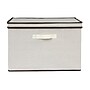 Household Essentials Large Stackable Folding Fabric Wide KD Storage Box With Lid, 12" x 18.5"x 15", 57.7 Qt., Cream (521-1)~#|#~CE72011E-0561-40FA-8D3CAB3026692EF9_sc7