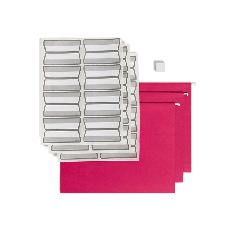 Smead Protab 10% Recycled Hanging File Folder, 3-Tab, Letter, Red, 20/Box (64197) image 1