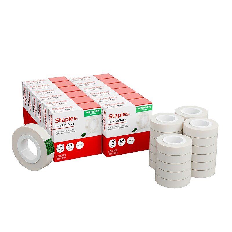 Staples Invisible Tape Refill, 3/4" x 36 yds., 24 Rolls/Pack (ST62850) image 1